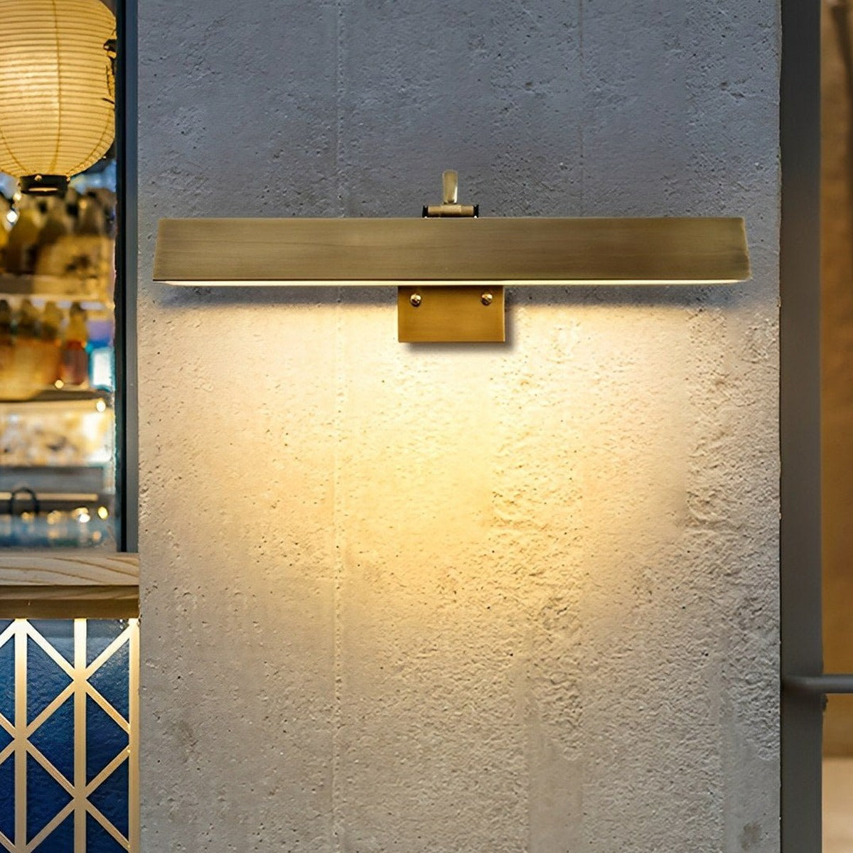 Gallery Bar Wall Light, Brass Finish Copper House Number Light