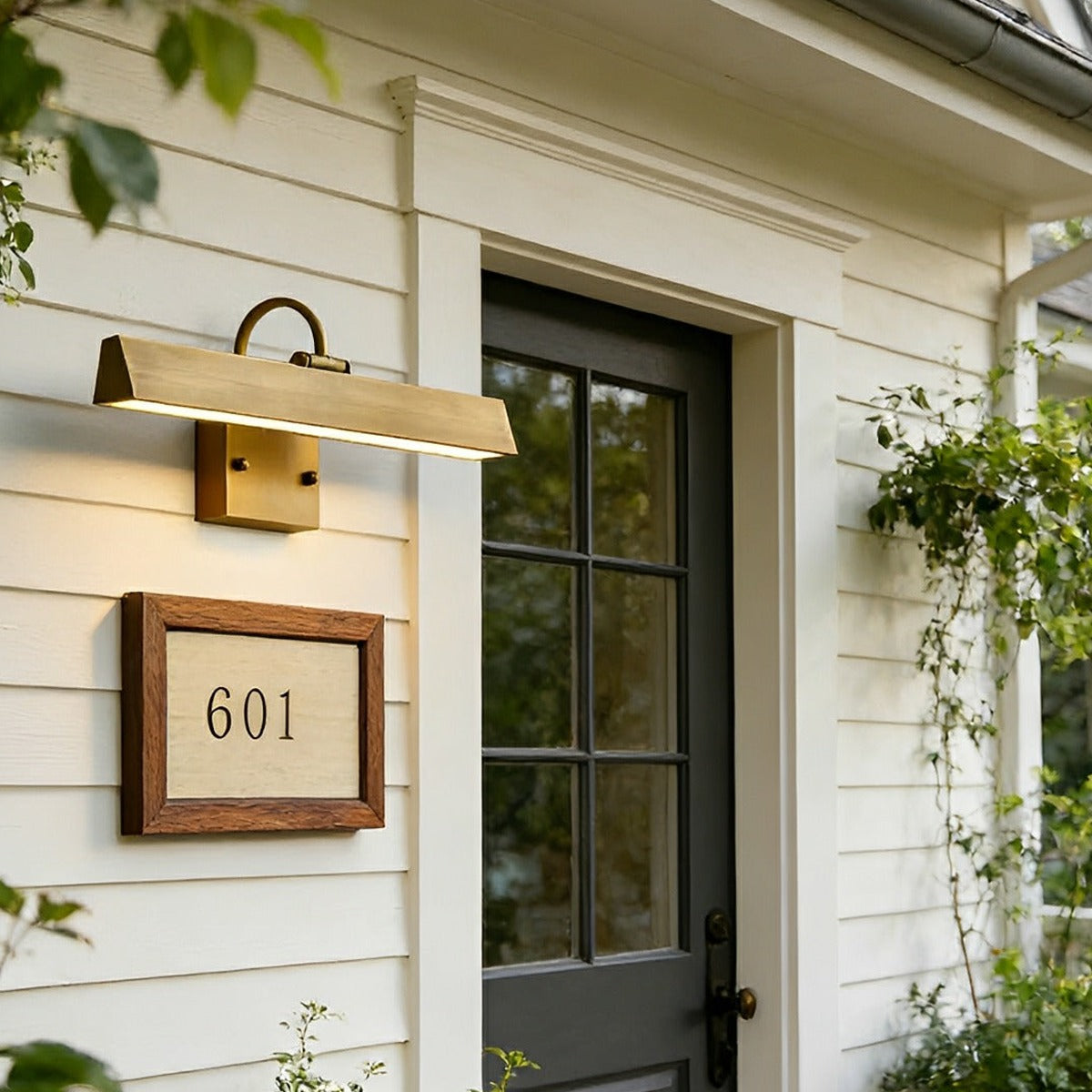 Gallery Bar Wall Light, Brass Finish Copper House Number Light 4