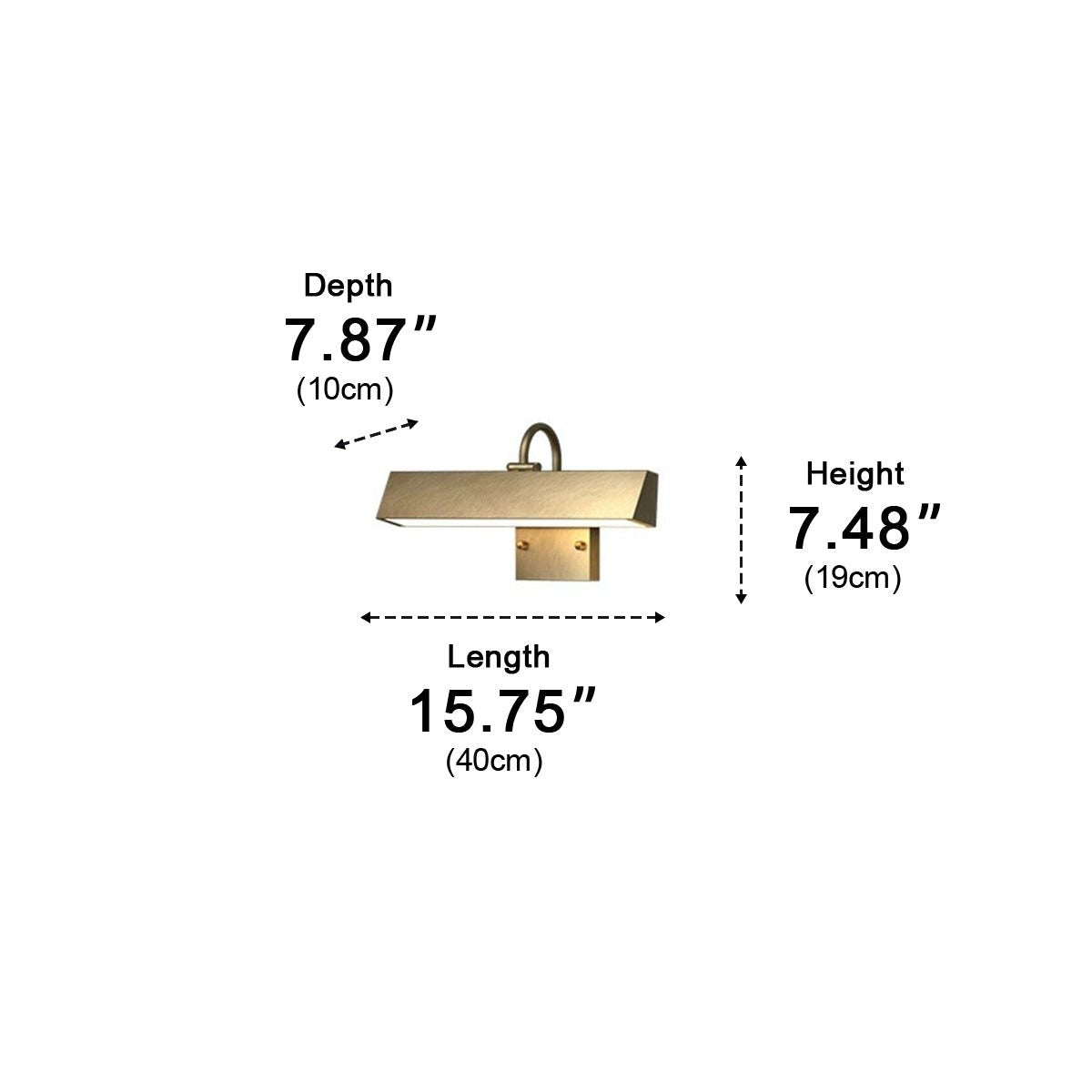 Gallery Bar Wall Light, Brass Finish Copper House Number Light 8