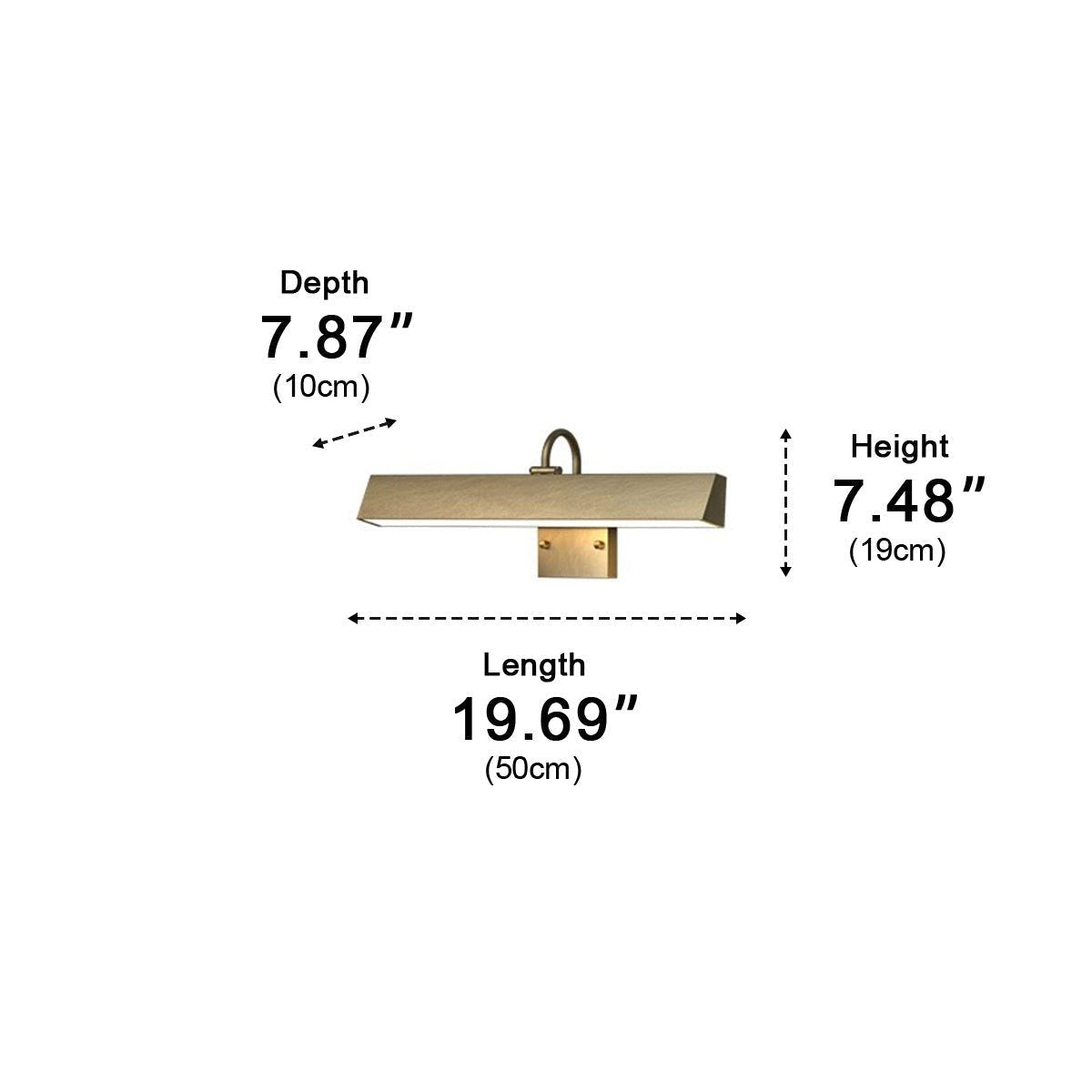 Gallery Bar Wall Light, Brass Finish Copper House Number Light 9