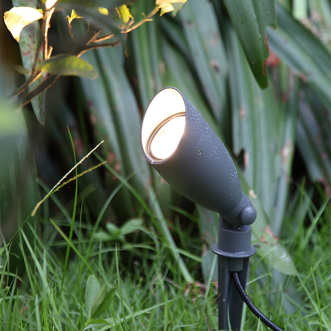 Slim Spike Accent Spotlight, Gray Aluminum Garden Light