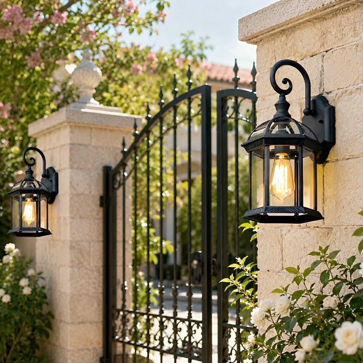 Gazebo Top Carriage Lantern, Black Aluminum Outdoor Wall Light 5