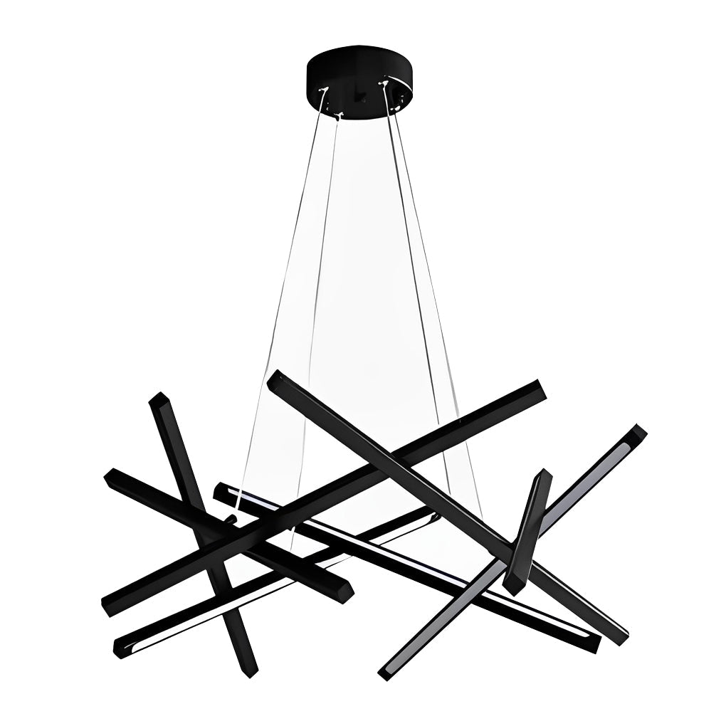 Geometric Cross Sputnik Chandelier, Iron and Acrylic LED