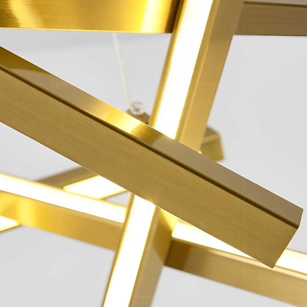 Geometric Cross Sputnik Chandelier, Iron and Acrylic LED