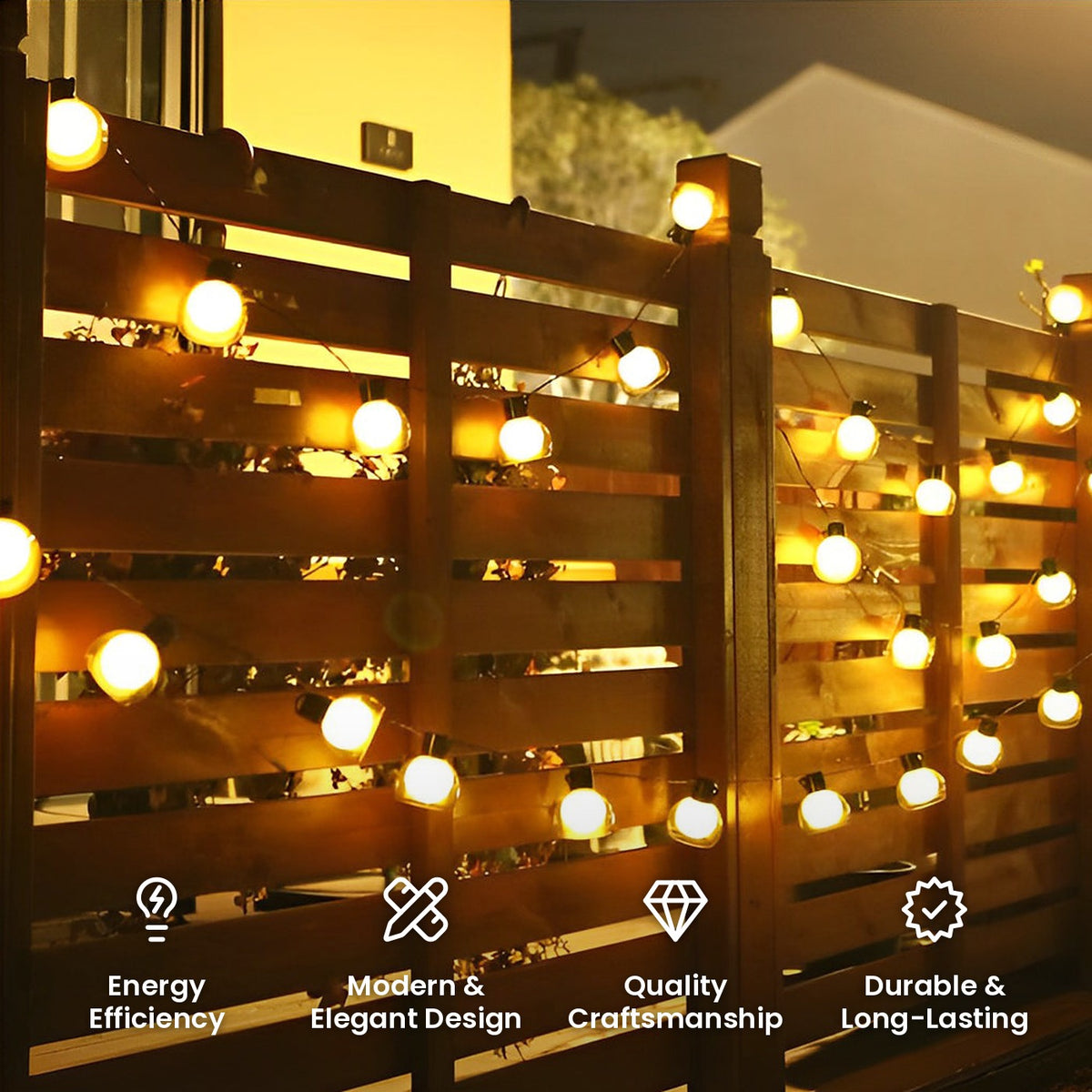 Globe String Lights: energy efficiency, modern and elegant design, quality craftsmanship, durable and long-lasting