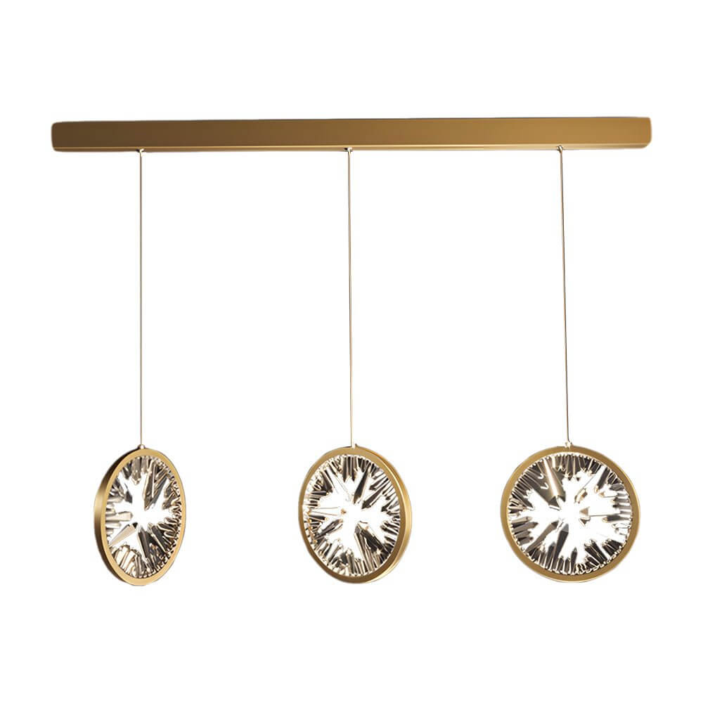 Starburst Crystal Ring Staircase Chandelier, Gold LED Pendant Light 8