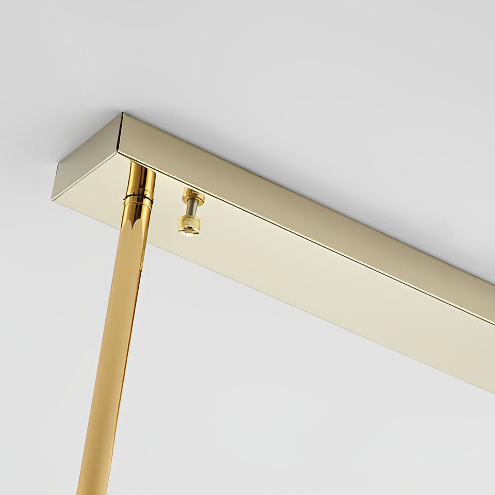 Gold Rectangular Crystal Chandelier, Linear Island Ceiling Light 10