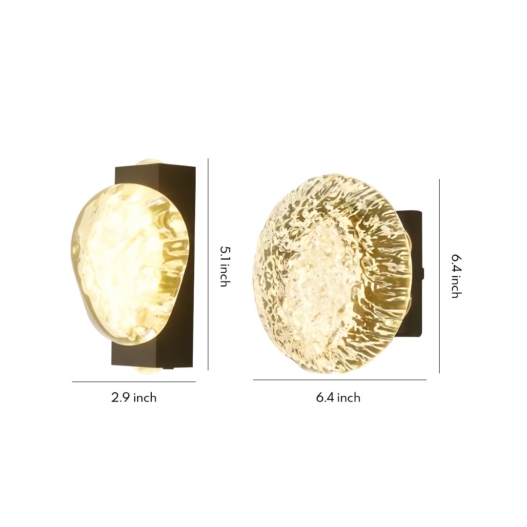 Pebble Shade Outdoor Wall Light, Black Aluminum Porch Light