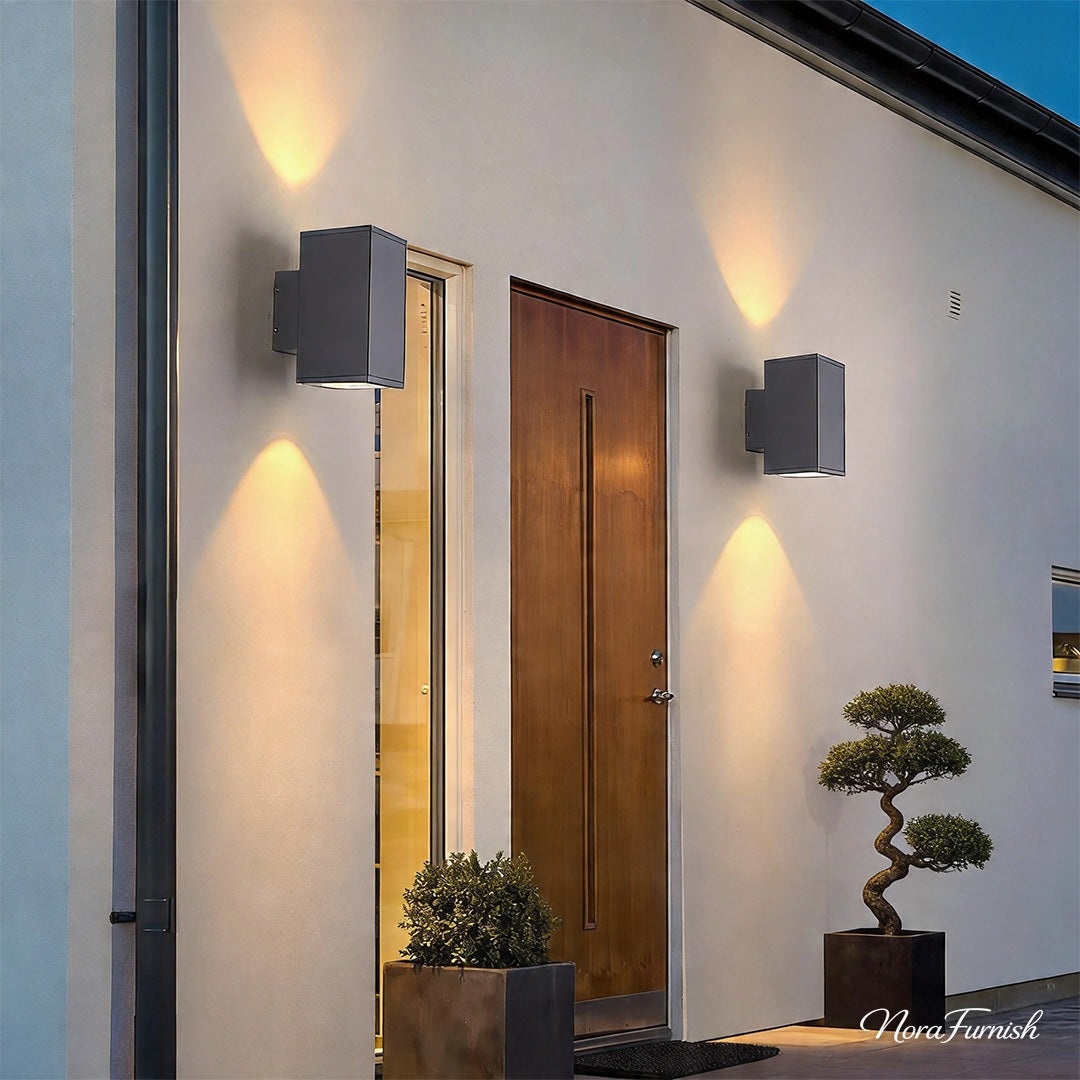 Sand Gray Up and Down Sconce, Cast Aluminum Outdoor Wall Light, view 8