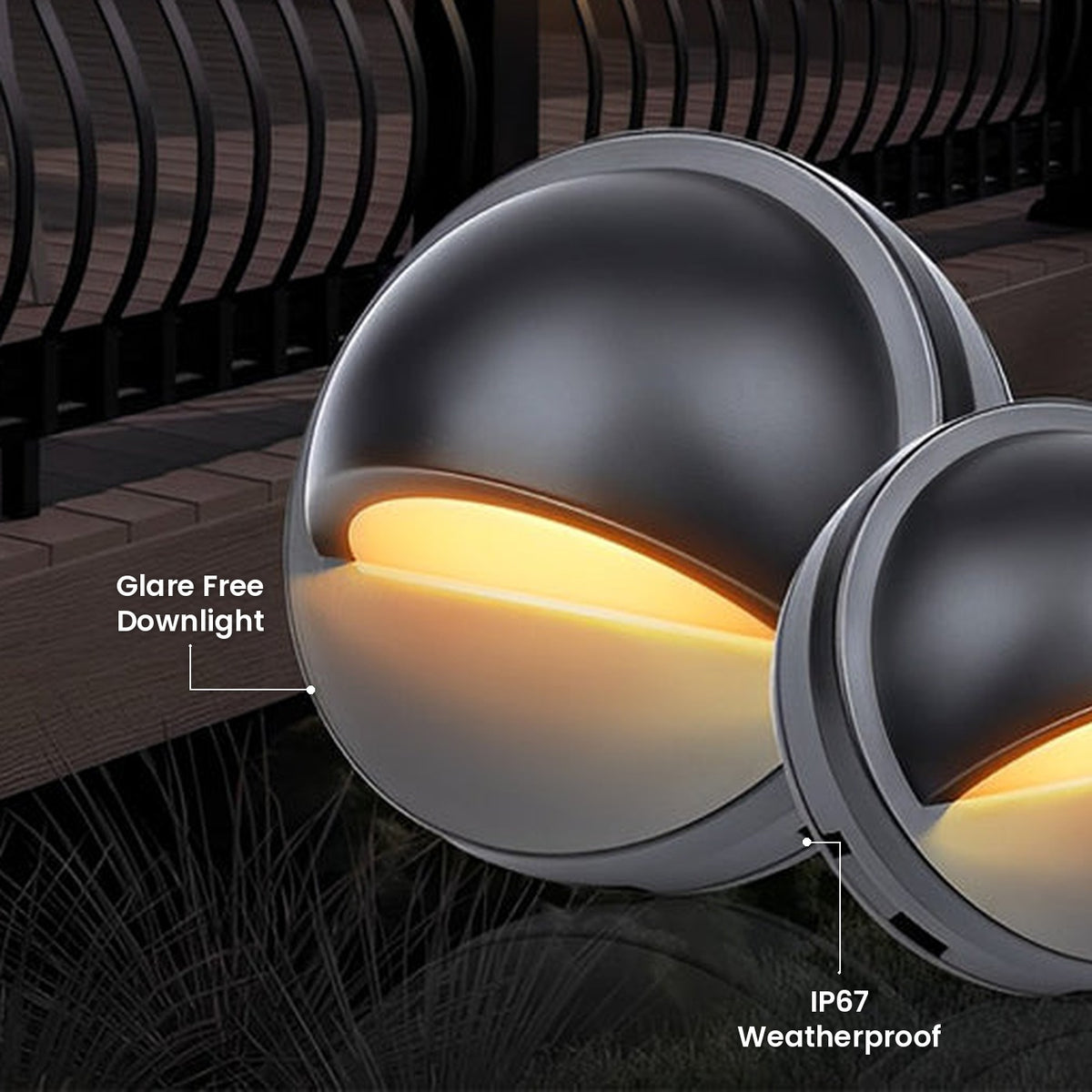 Half Moon Deck Downlight: IP67 Weatherproof, Glare Free Downlight