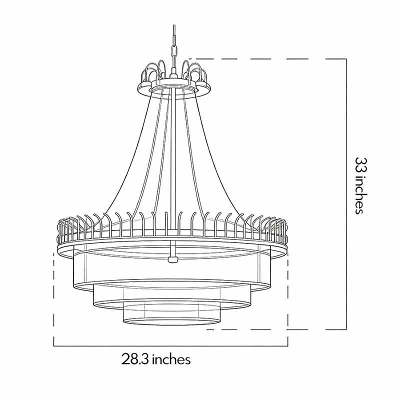 Acrylic Crystal Outdoor Chandelier, Gold Iron Hanging Light
