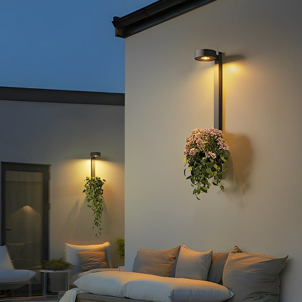 Hanging Planter Column Wall Light, Stainless Steel Outdoor Sconce 3