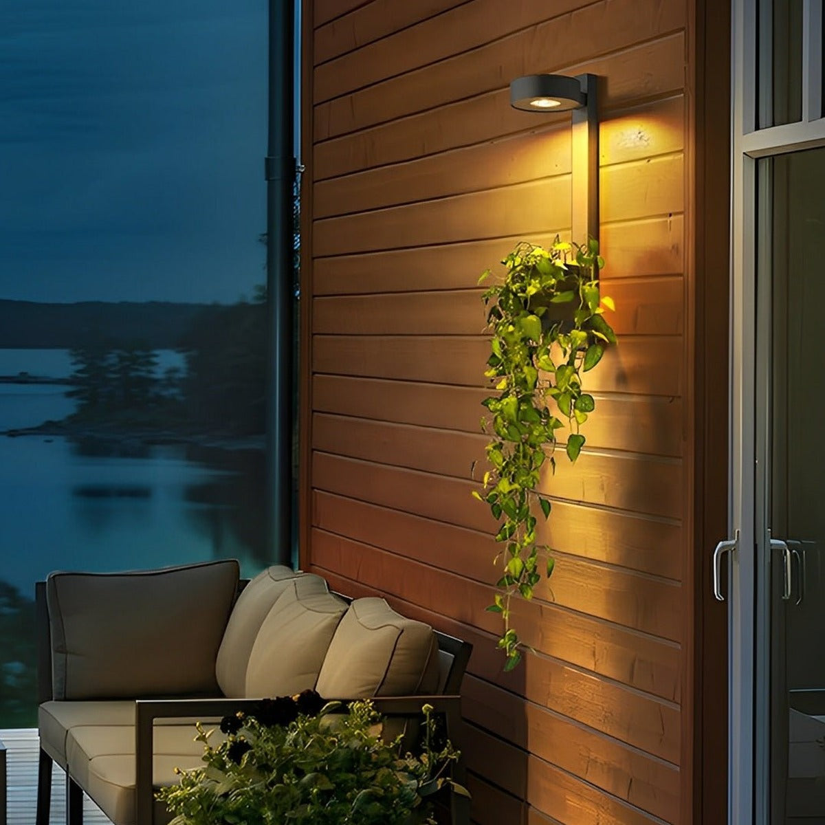 Hanging Planter Column Wall Light, Stainless Steel Outdoor Sconce 5
