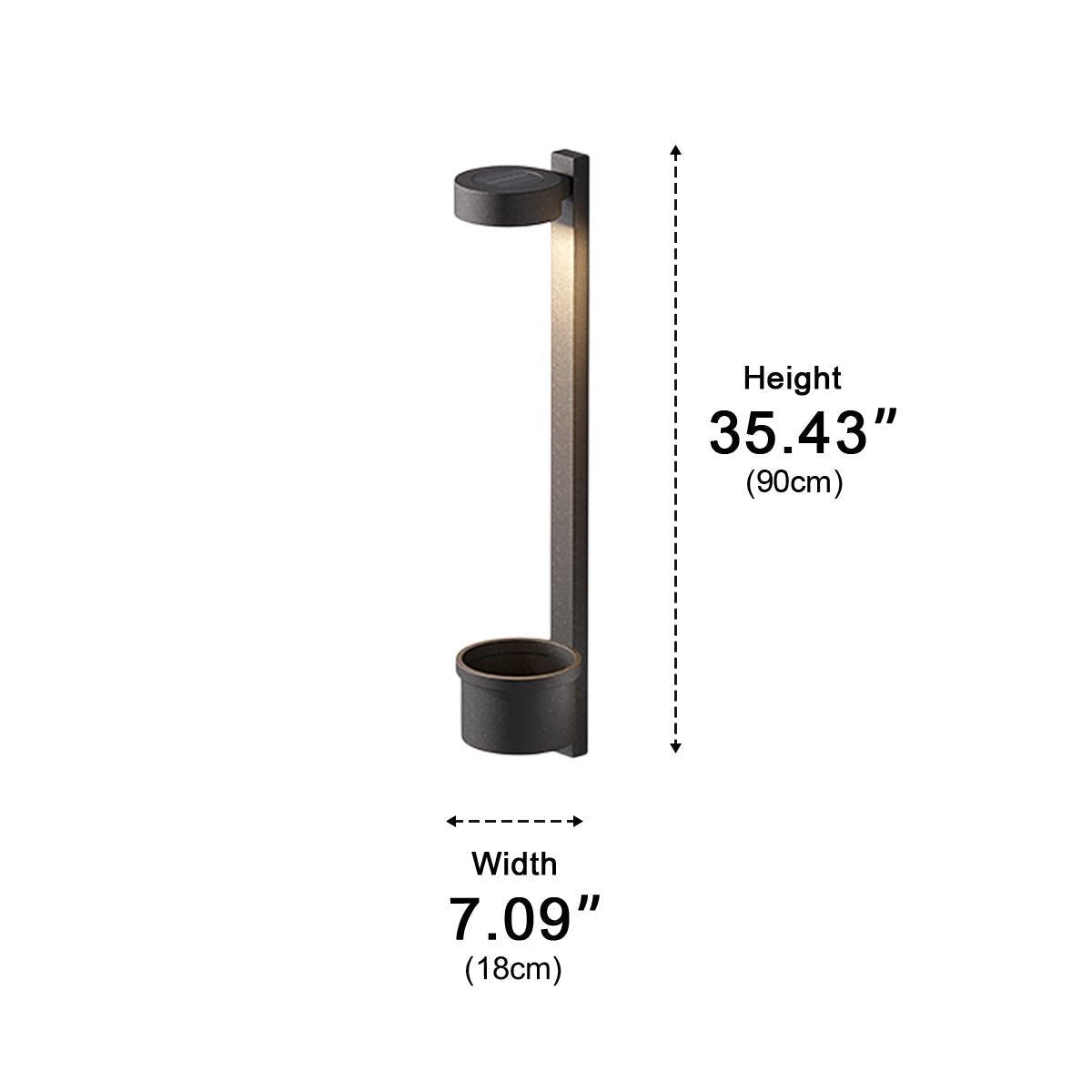 Hanging Planter Column Wall Light, Stainless Steel Outdoor Sconce 9