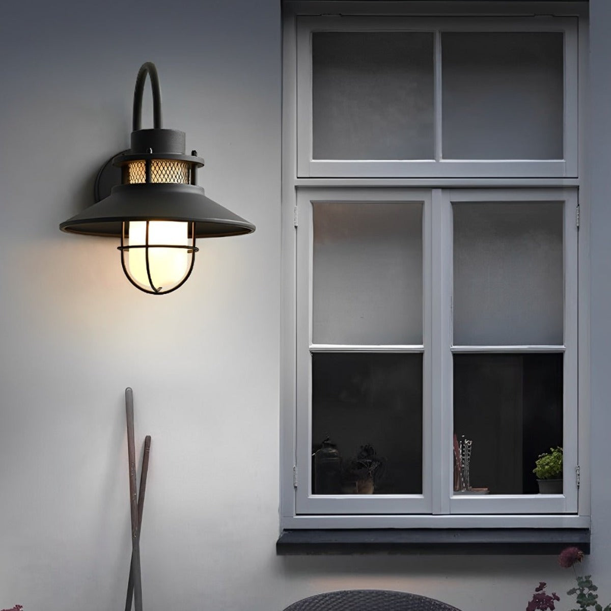 Harbor Cage Barn Light, Black Iron Outdoor Wall Sconce 3