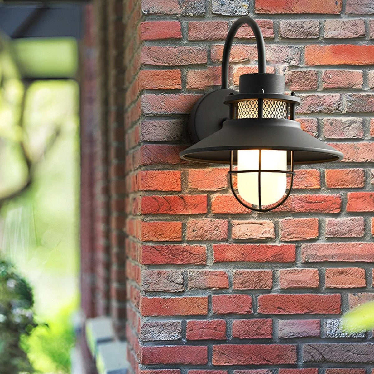 Harbor Cage Barn Light, Black Iron Outdoor Wall Sconce 6