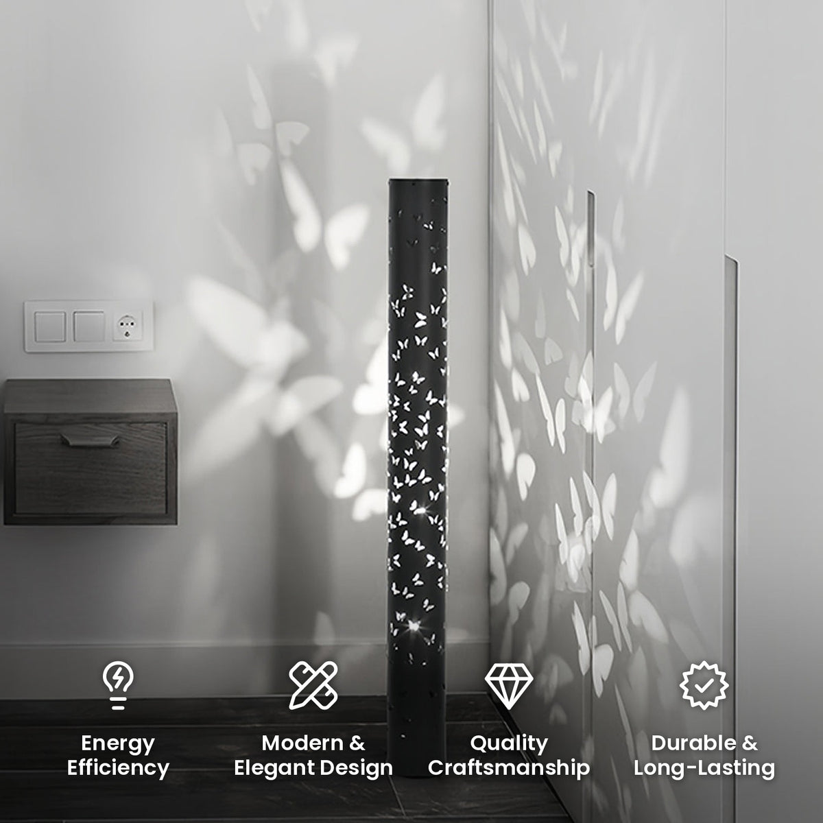Butterfly Column Floor Lamp: energy efficiency, modern and elegant design, quality craftsmanship, durable and long-lasting