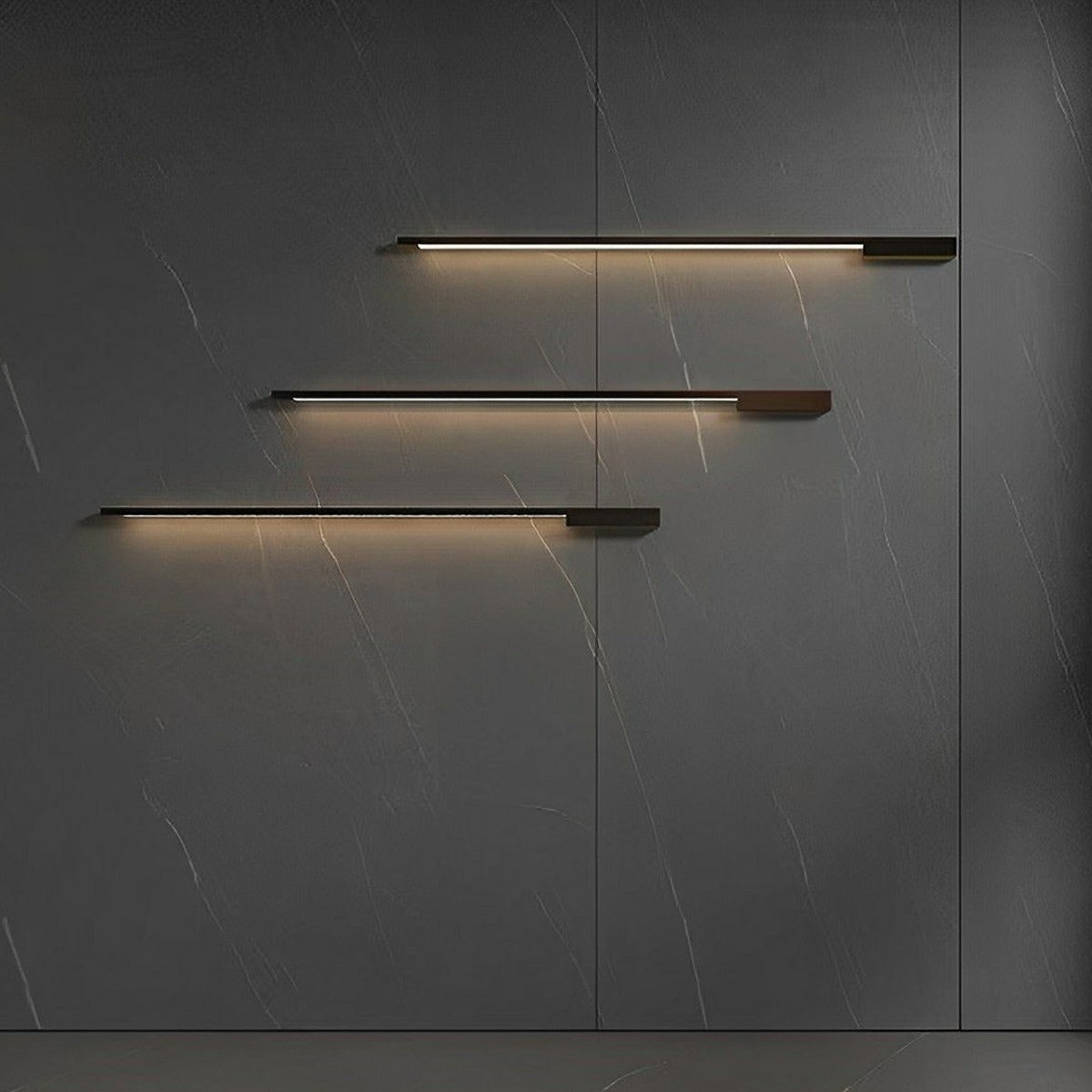 Horizon Line Wall Light, Black Stainless Steel Linear Sconce 3