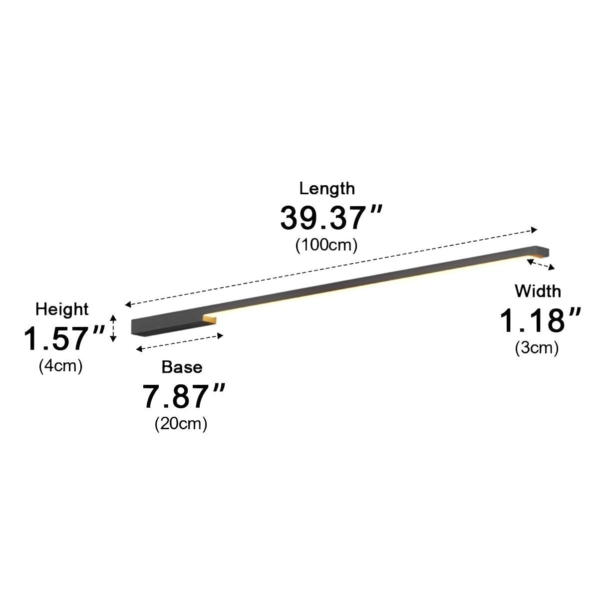 Horizon Line Wall Light, Black Stainless Steel Linear Sconce 6