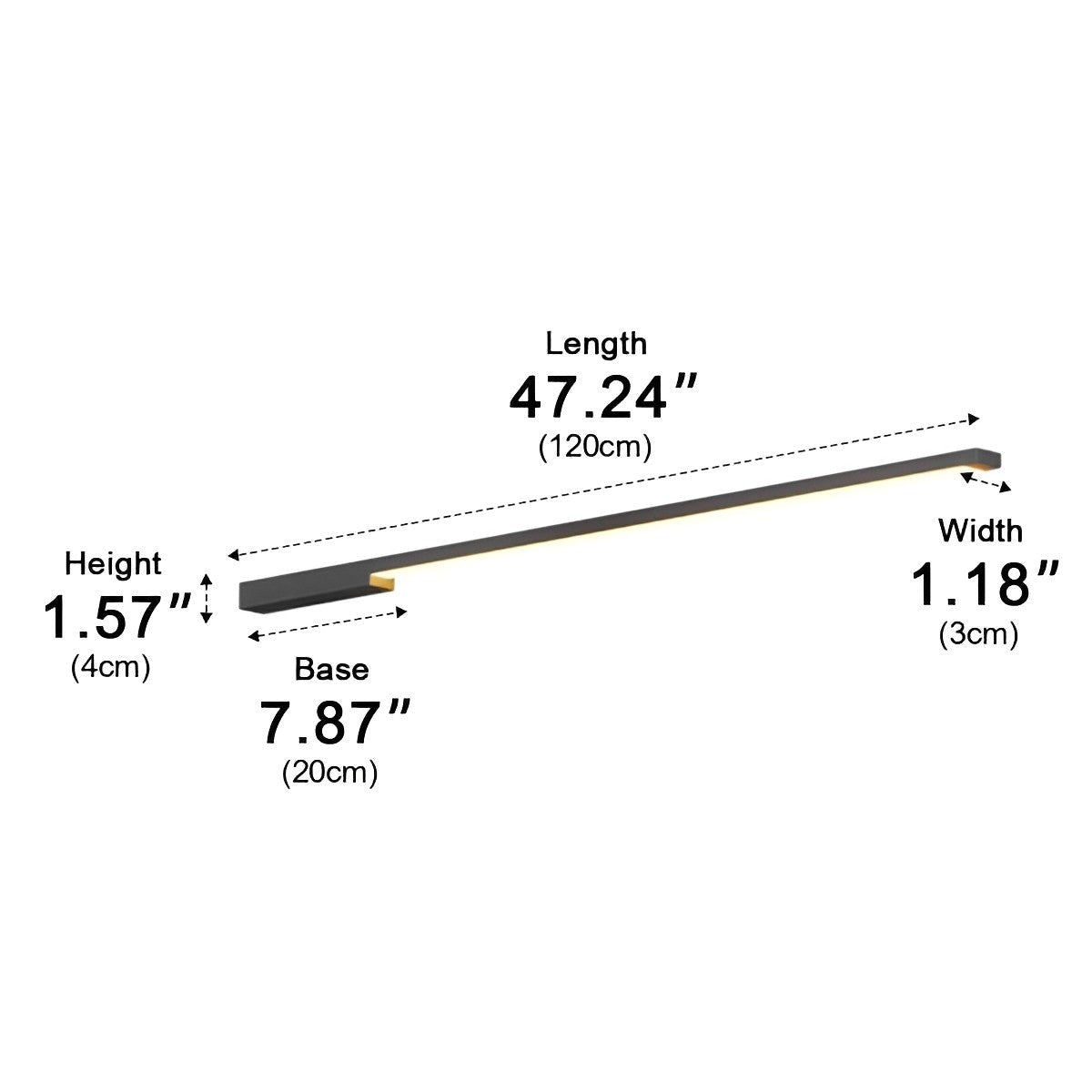Horizon Line Wall Light, Black Stainless Steel Linear Sconce 7