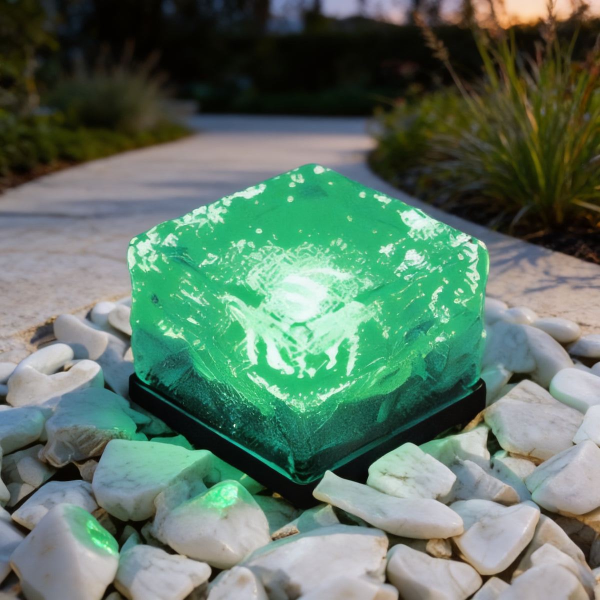 Ice Cube Step Light, Green Light, Set of 4