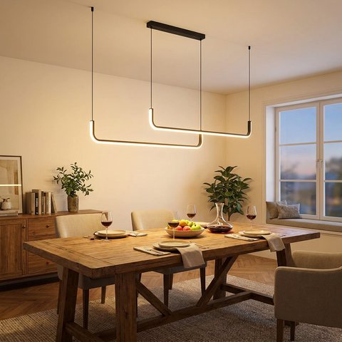 Gold Linear Strip Pendant Light