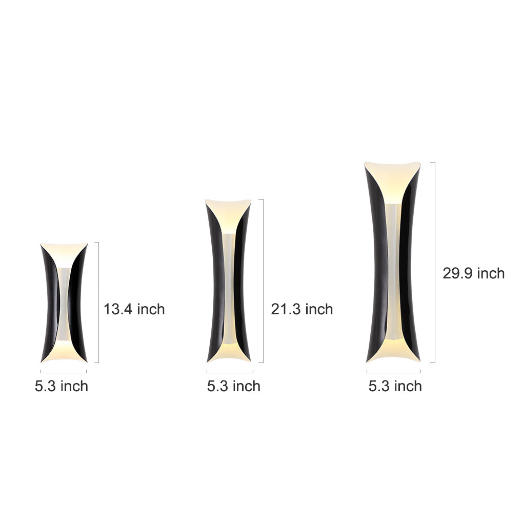 Hourglass Up and Down Sconce, Stainless Steel Wall Light
