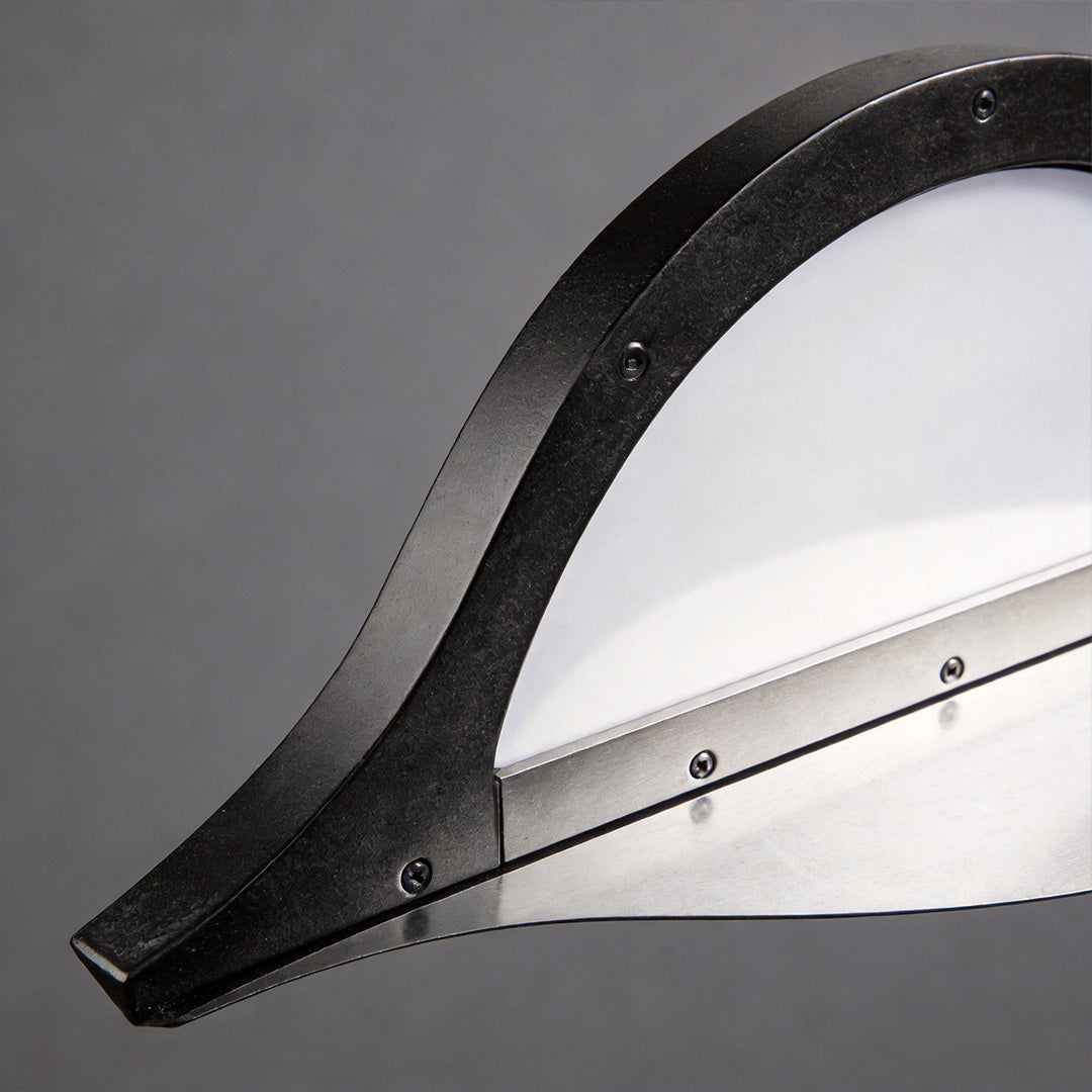 Arched Lawn Edge Light, Black Stainless Steel Landscape Light
