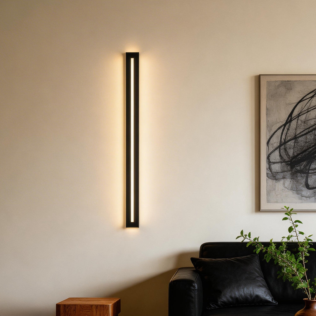 Slimline Linear Wall Sconce, Iron and Acrylic Bar Light