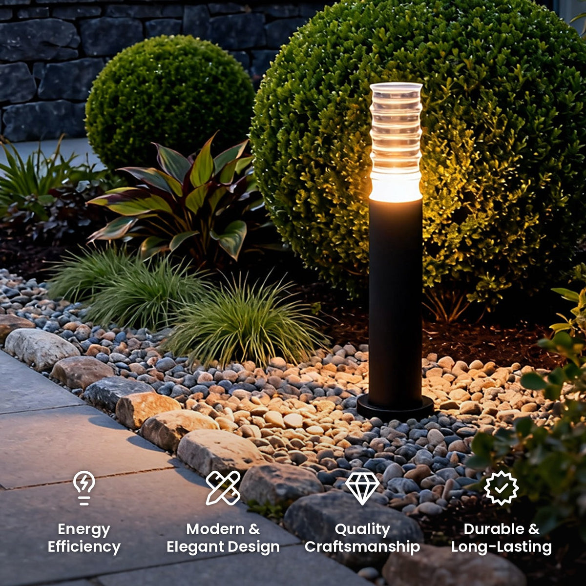 Bamboo Joint Bollard Light: energy efficiency, modern and elegant design, quality craftsmanship, durable and long-lasting