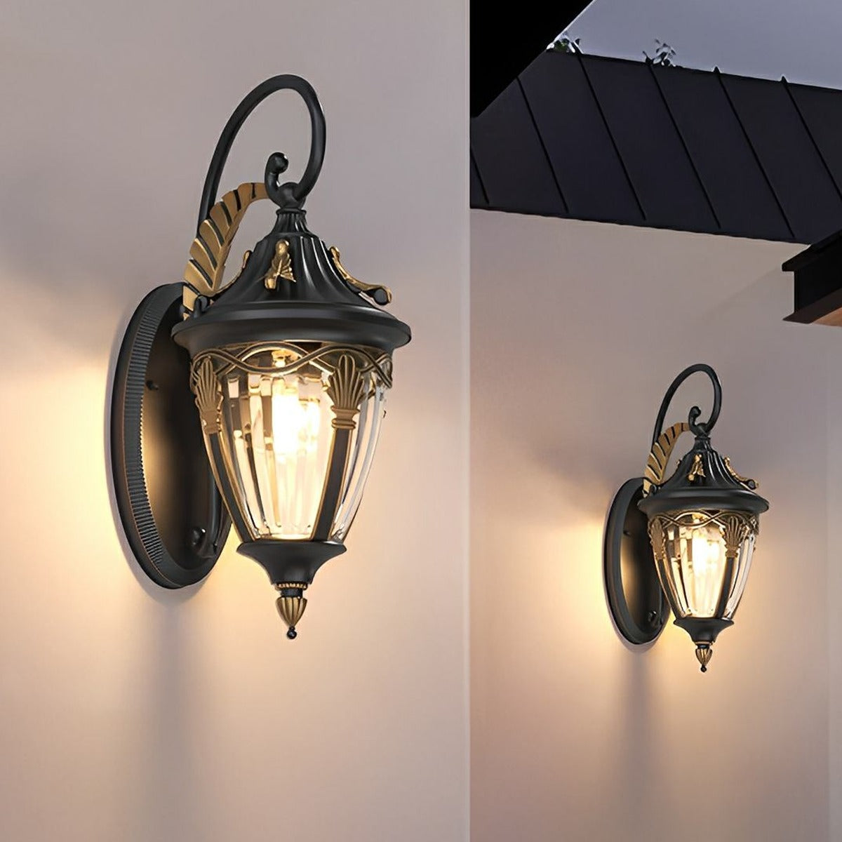 Leaf Crest Scroll Lantern, Die Cast Aluminum Porch Light 3