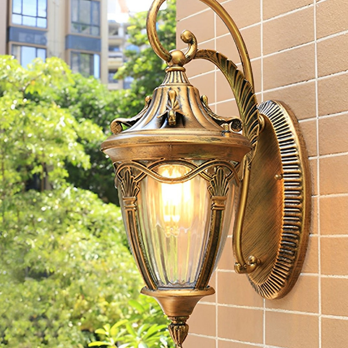 Leaf Crest Scroll Lantern, Die Cast Aluminum Porch Light 5