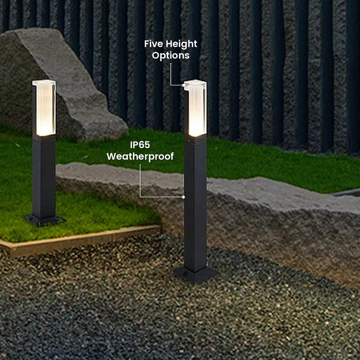 LED Landscape Lawn Bollard Light: Five Height Options, IP65 Weatherproof