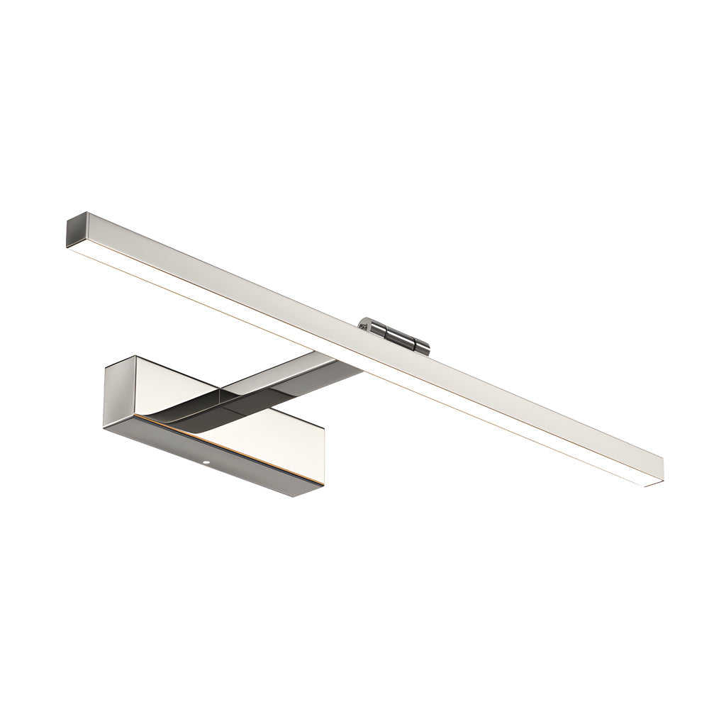 Polished Steel Vanity Light, Adjustable LED Mirror Bath Bar
