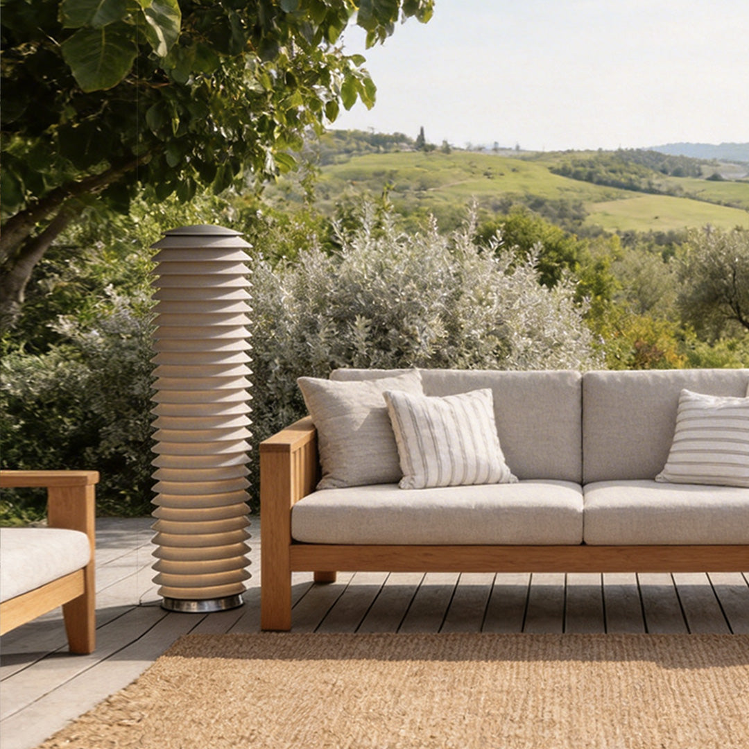 Stacked Fin Bollard Light, Stainless Steel Landscape Path Lamp