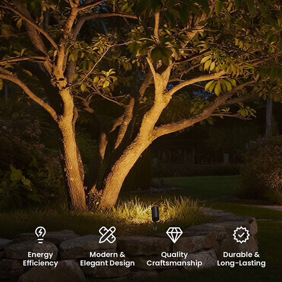 Low Voltage Tree Uplight: energy efficiency, modern and elegant design, quality craftsmanship, durable and long-lasting