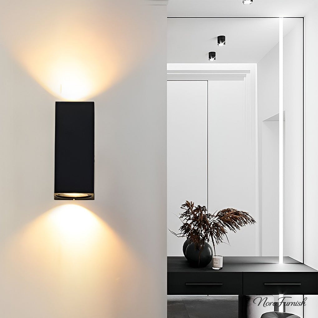 Slim Up and Down Wall Light, Black Aluminum Outdoor Sconce, view 3