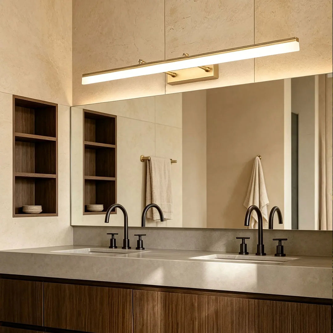 Telescoping Vanity Light, Stainless Steel Mirror Bar Light