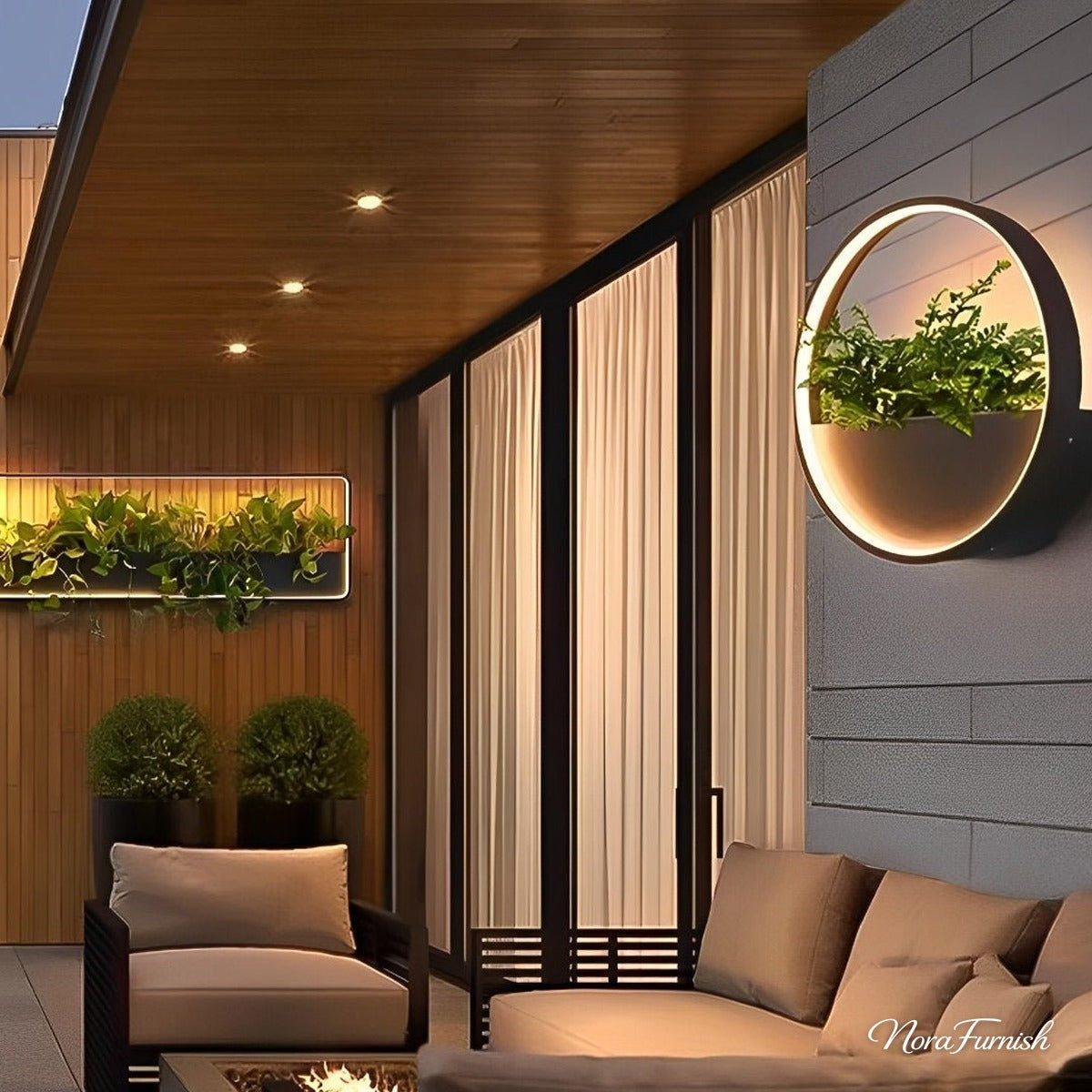 Living Planter Wall Light, Black Stainless Steel Outdoor Sconce 2