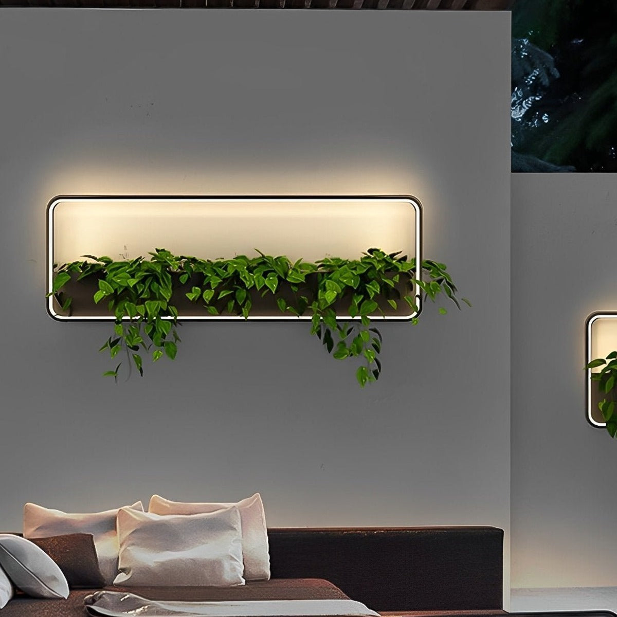 Living Planter Wall Light, Black Stainless Steel Outdoor Sconce 4