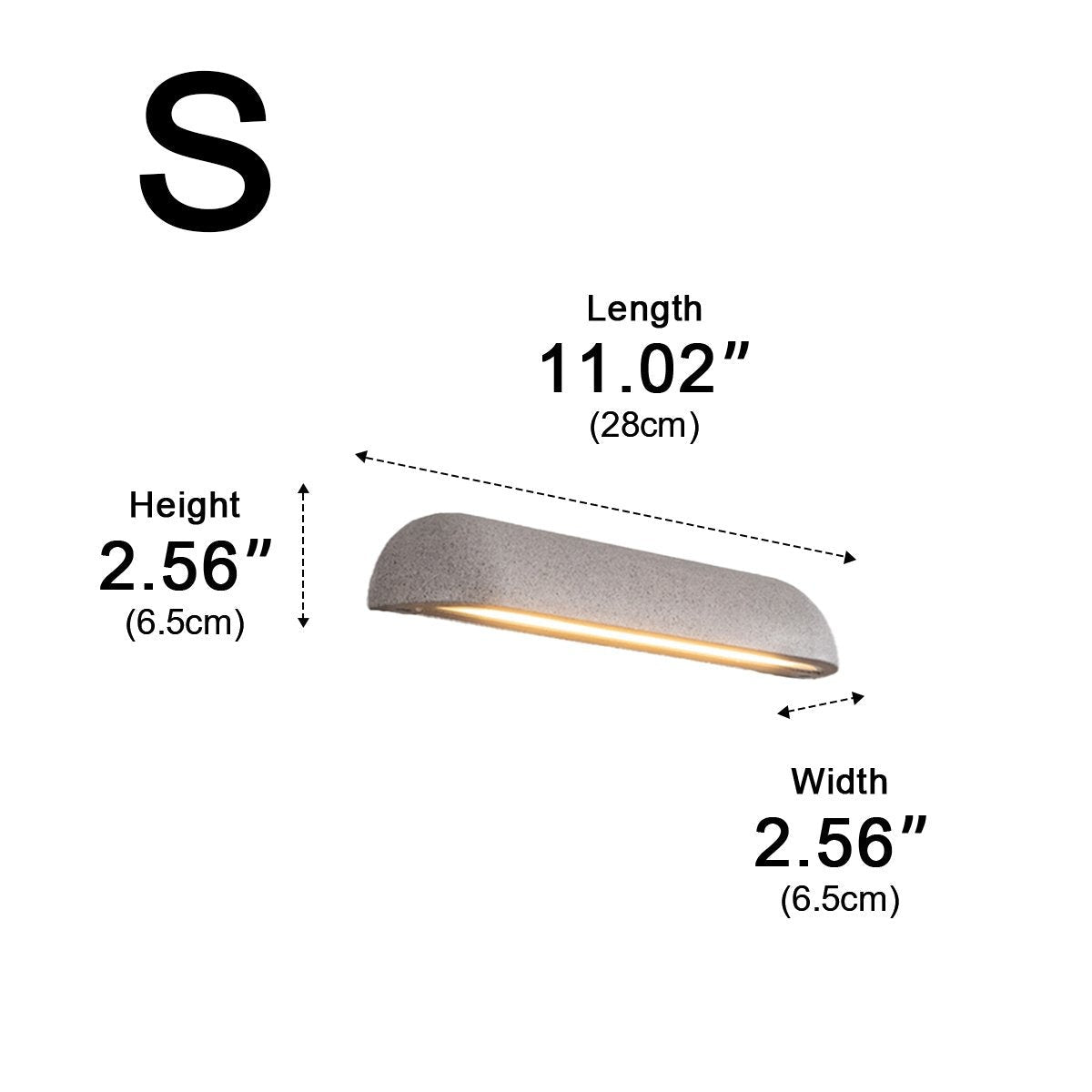 Long Dome Wall Light, Concrete and Glass Outdoor Downlight Sconce 10