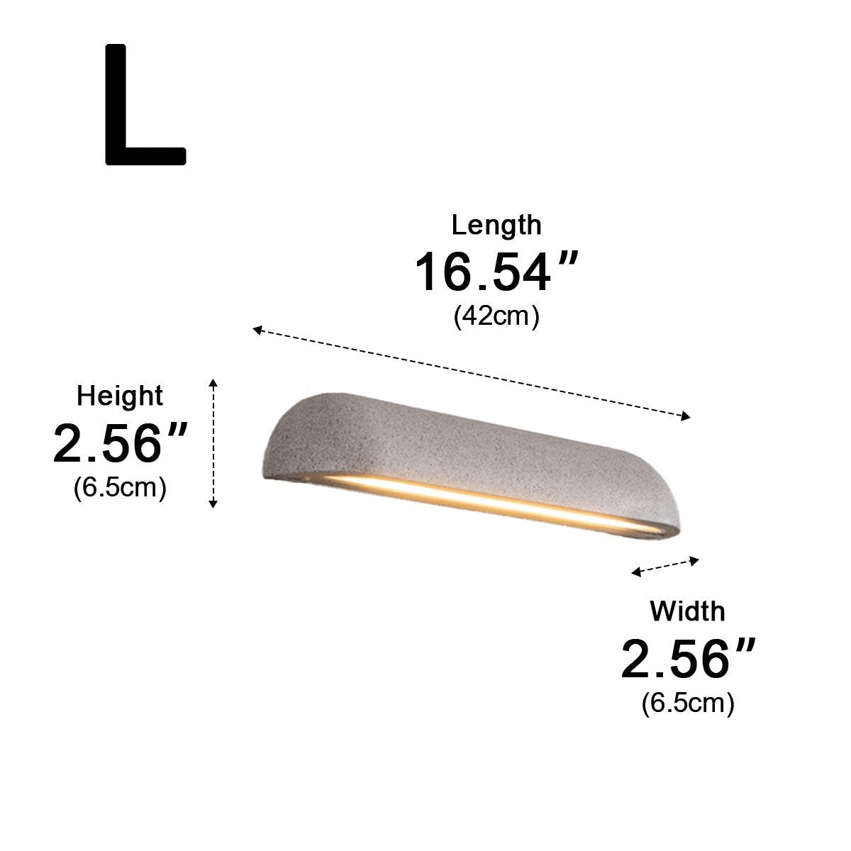 Long Dome Wall Light, Concrete and Glass Outdoor Downlight Sconce 11