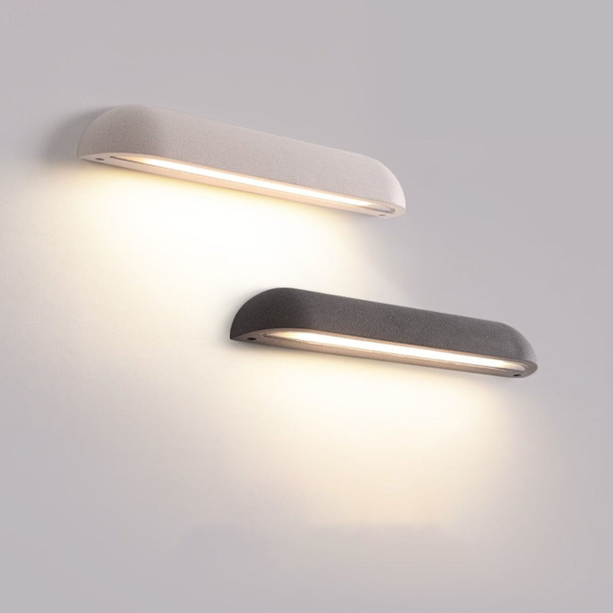 Long Dome Wall Light, Concrete and Glass Outdoor Downlight Sconce 4