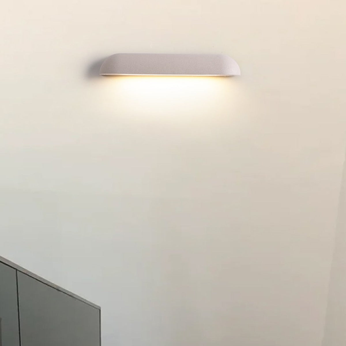 Long Dome Wall Light, Concrete and Glass Outdoor Downlight Sconce 6