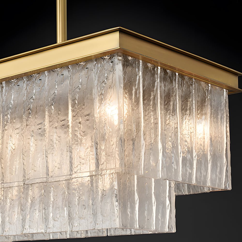 Double Layer Crystal Linear Chandelier, Iron Dining Island Light 4