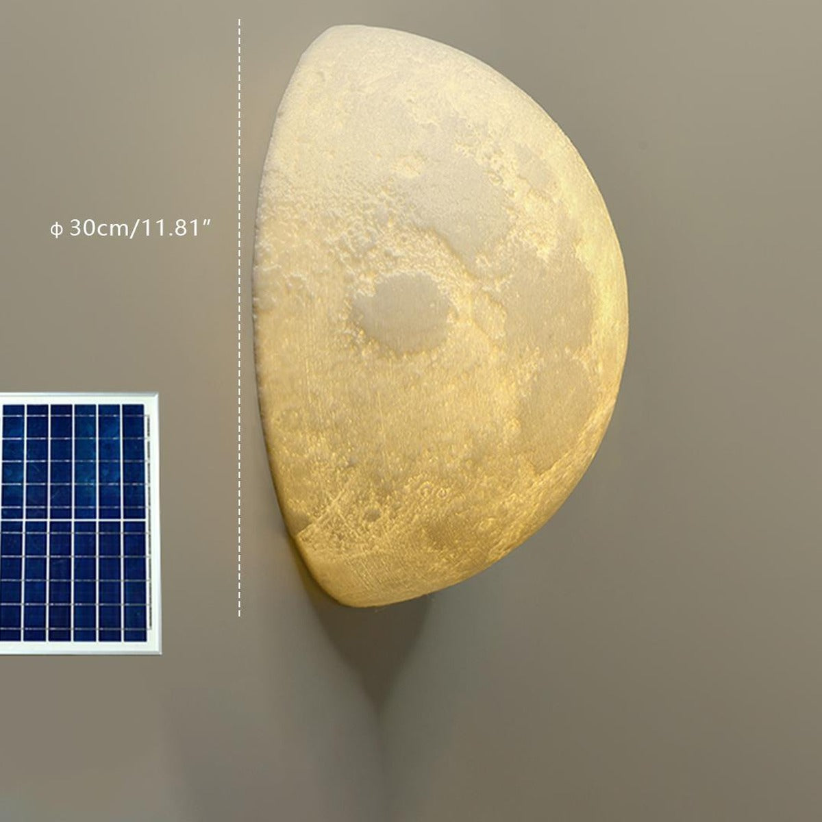 Lunar Relief Moon Wall Light, White Resin Outdoor Porch Sconce 10