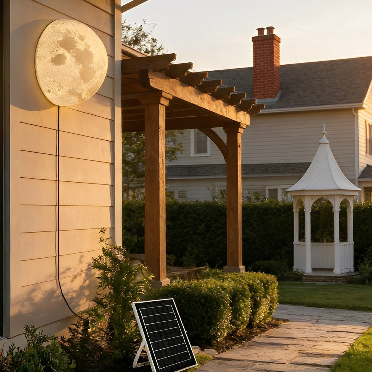 Lunar Relief Moon Wall Light, White Resin Outdoor Porch Sconce 5