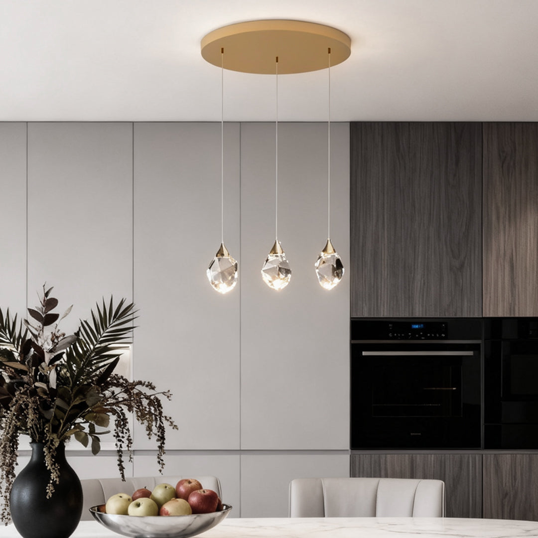 Spiral Crystal Staircase Chandelier, Gold and Crystal LED