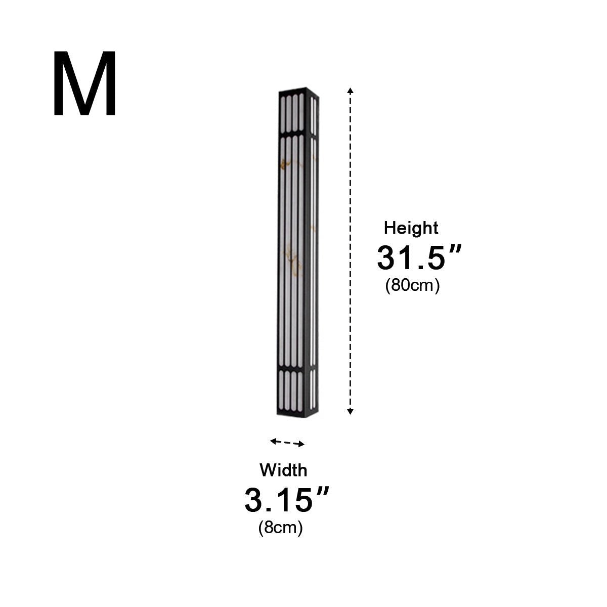 Marble Look Slatted Column Wall Light, Stainless Steel Sconce 10