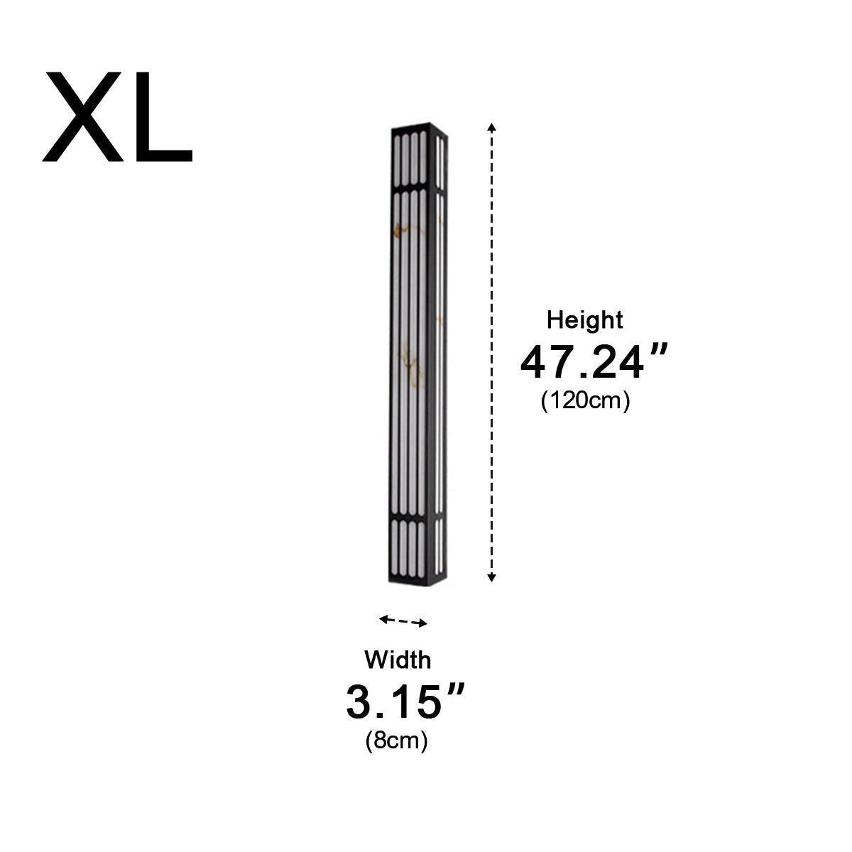 Marble Look Slatted Column Wall Light, Stainless Steel Sconce 11